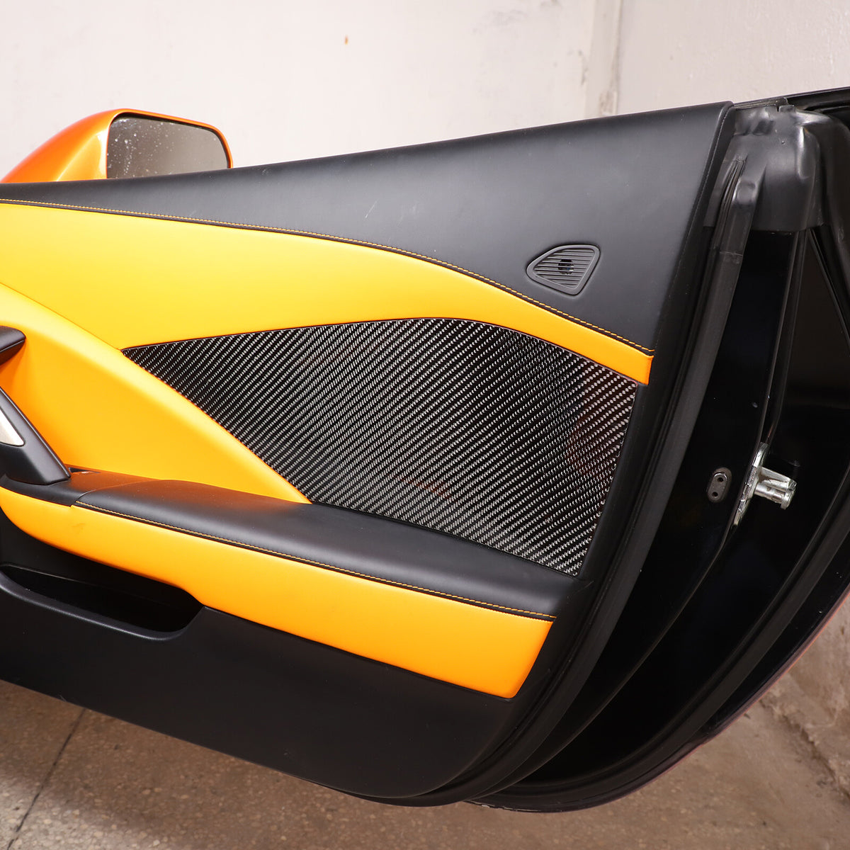 2PCS Carbon Fiber Interior Door Panels Sticker Trim For Corvette C7 2014-2019 US 6