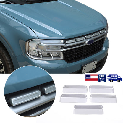 ABS Silver Front Hood Grill Cover Bonnet Trim fits For Ford Maverick 2022-24 US 1