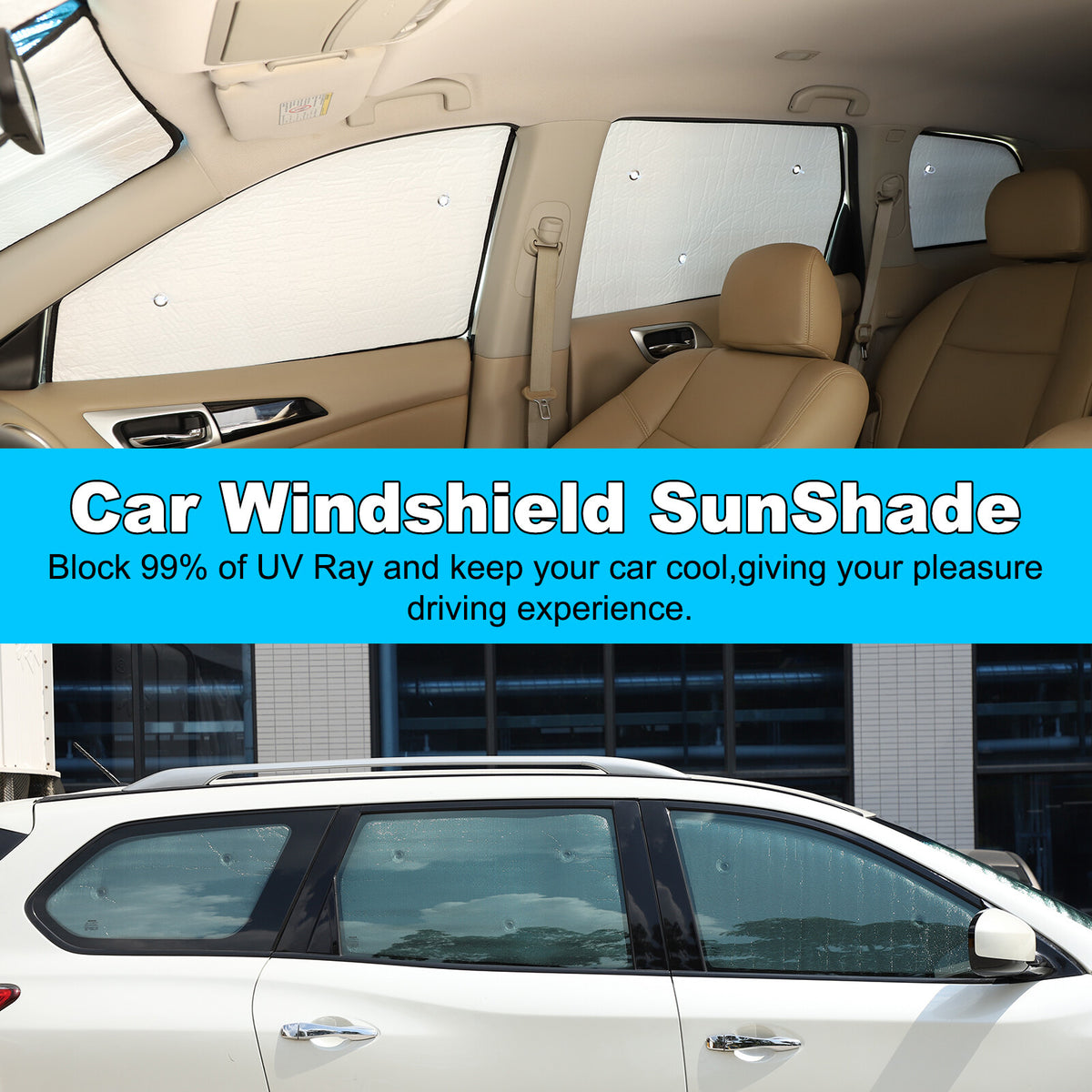 Car Full Window Sunshade Cover Shades Sun Visor for Nissan Pathfinder 13-18 US 3