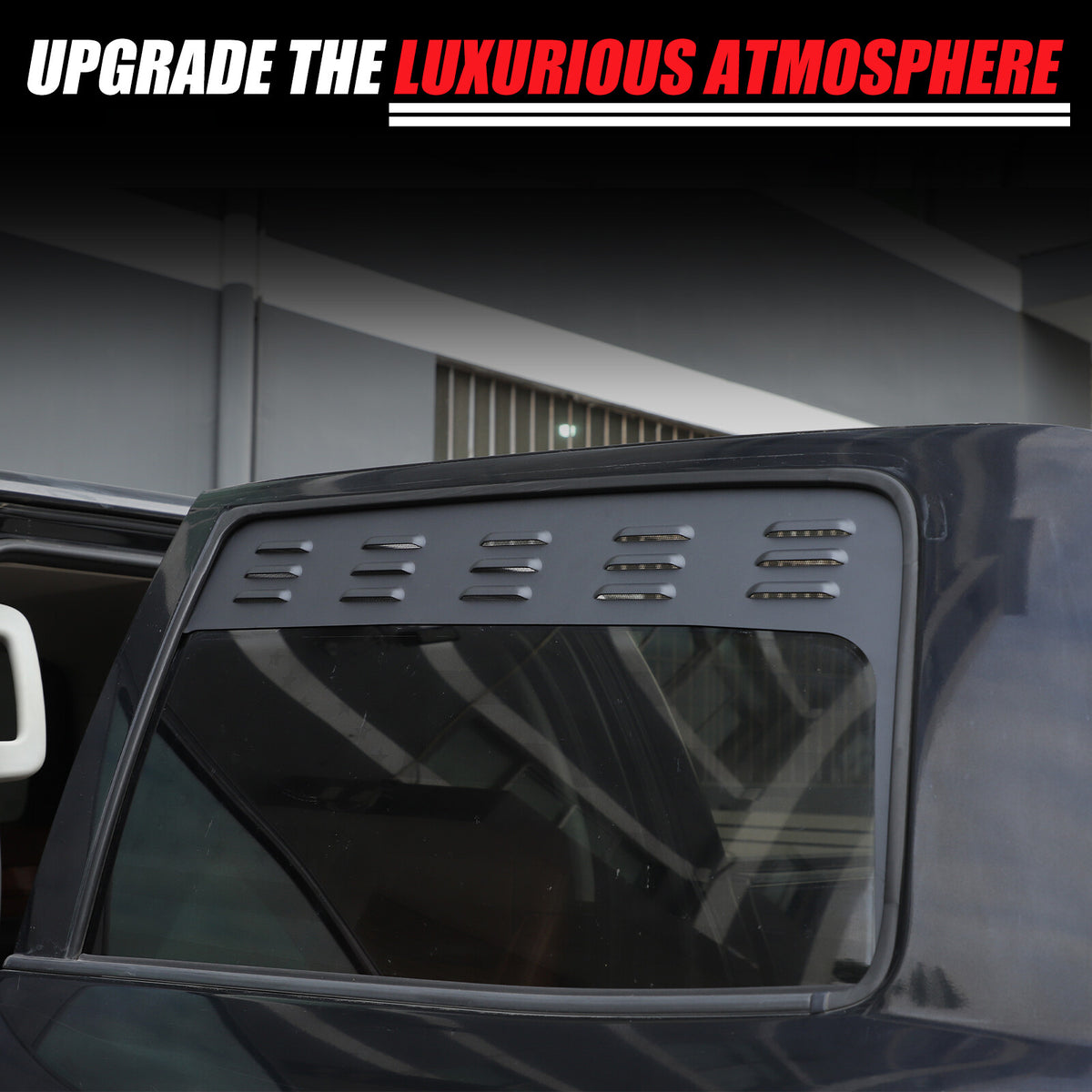 ABS Carbon fiber Rear Window Louver Shutter Cover Trim For Toyota Tundra 2014-21 21