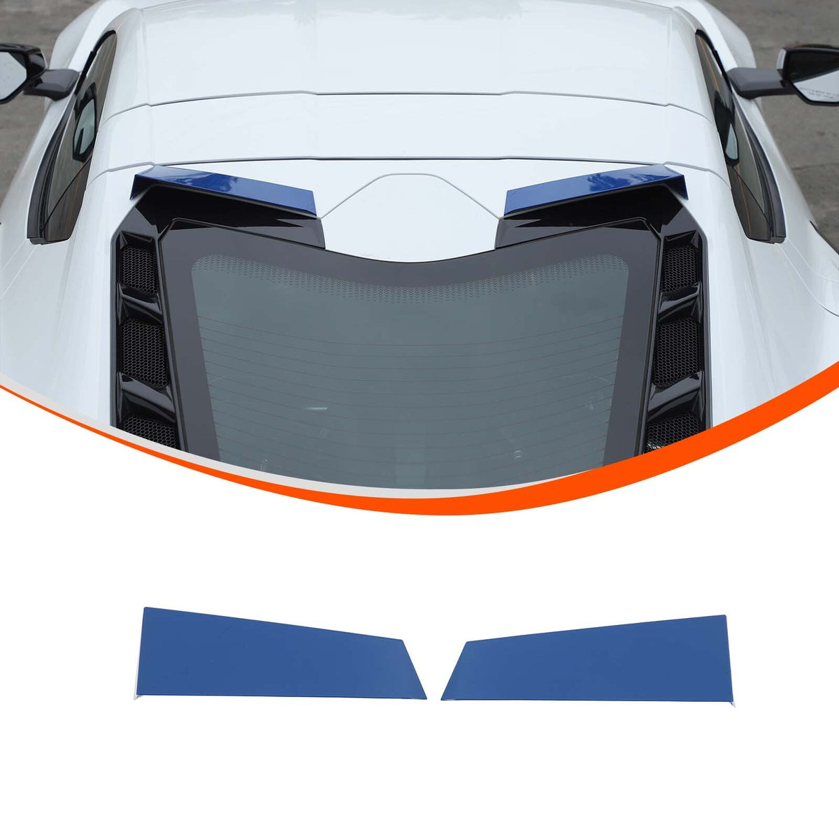 Blue Rear Windshield Spoiler Anti-wind Buffeting Deflector for Corvette C8 Coupe 2