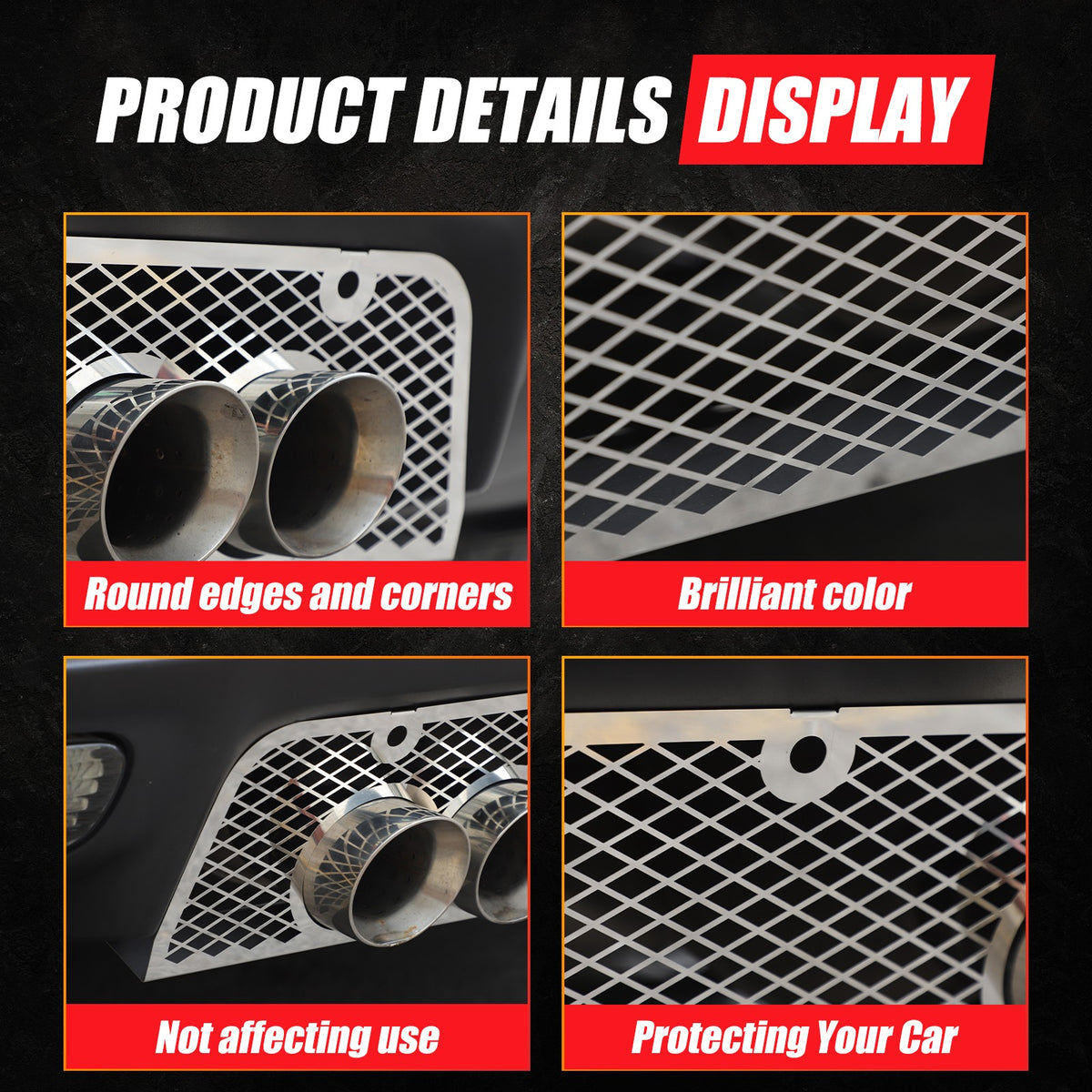 Honeycomb Stainless Steel Exhaust Heat Shield Guard Trim For Corvette C6 2005-13 13