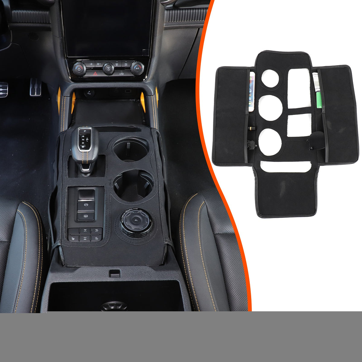 Suede Cloth Center Console Gear Shift Trim Cover For Ford Ranger T9 2023+ 1