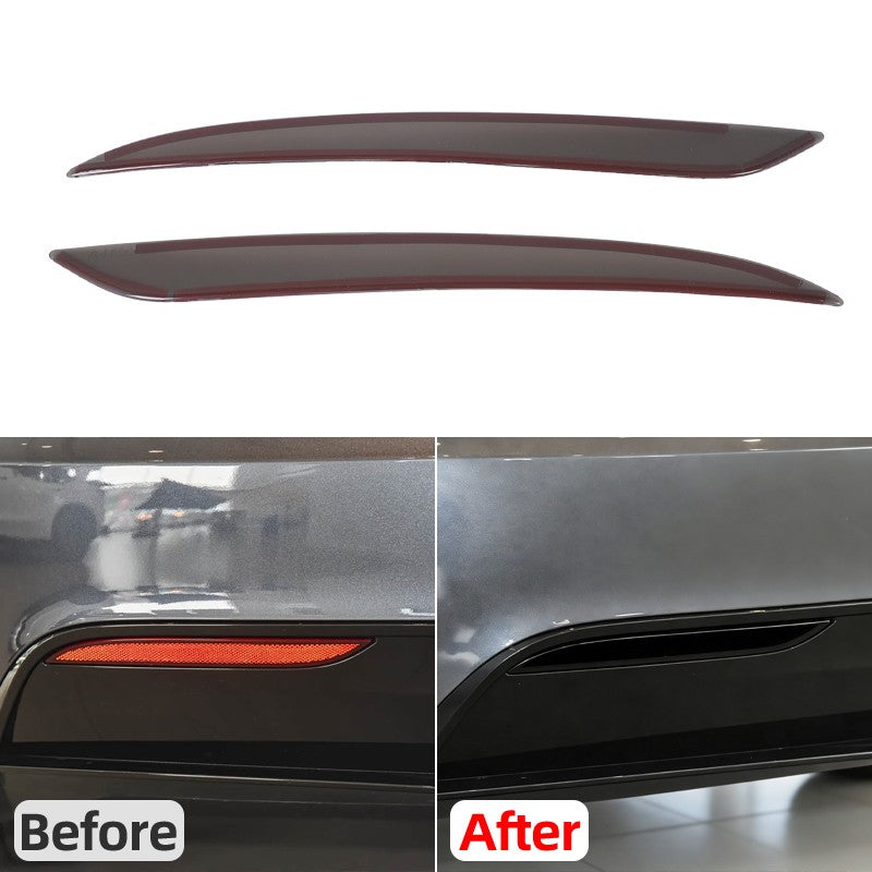 Smoked Black Rear Fog Tail Light Lamp Decor Cover Trim For Tesla Model S 2017+ 5
