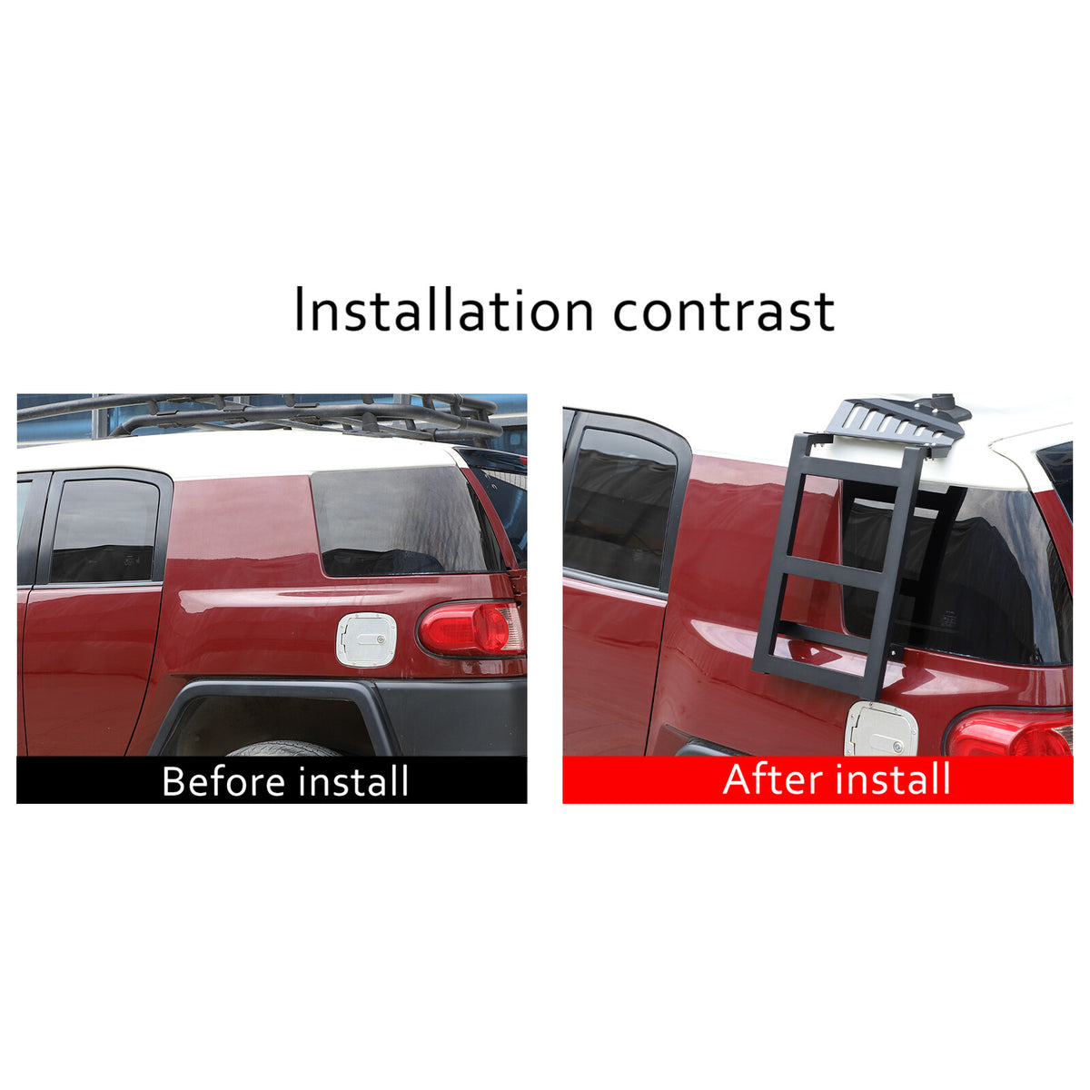 Left & Right Side Window Step Ladder Roof Rack for Toyota FJ Cruiser 2007-2021 10