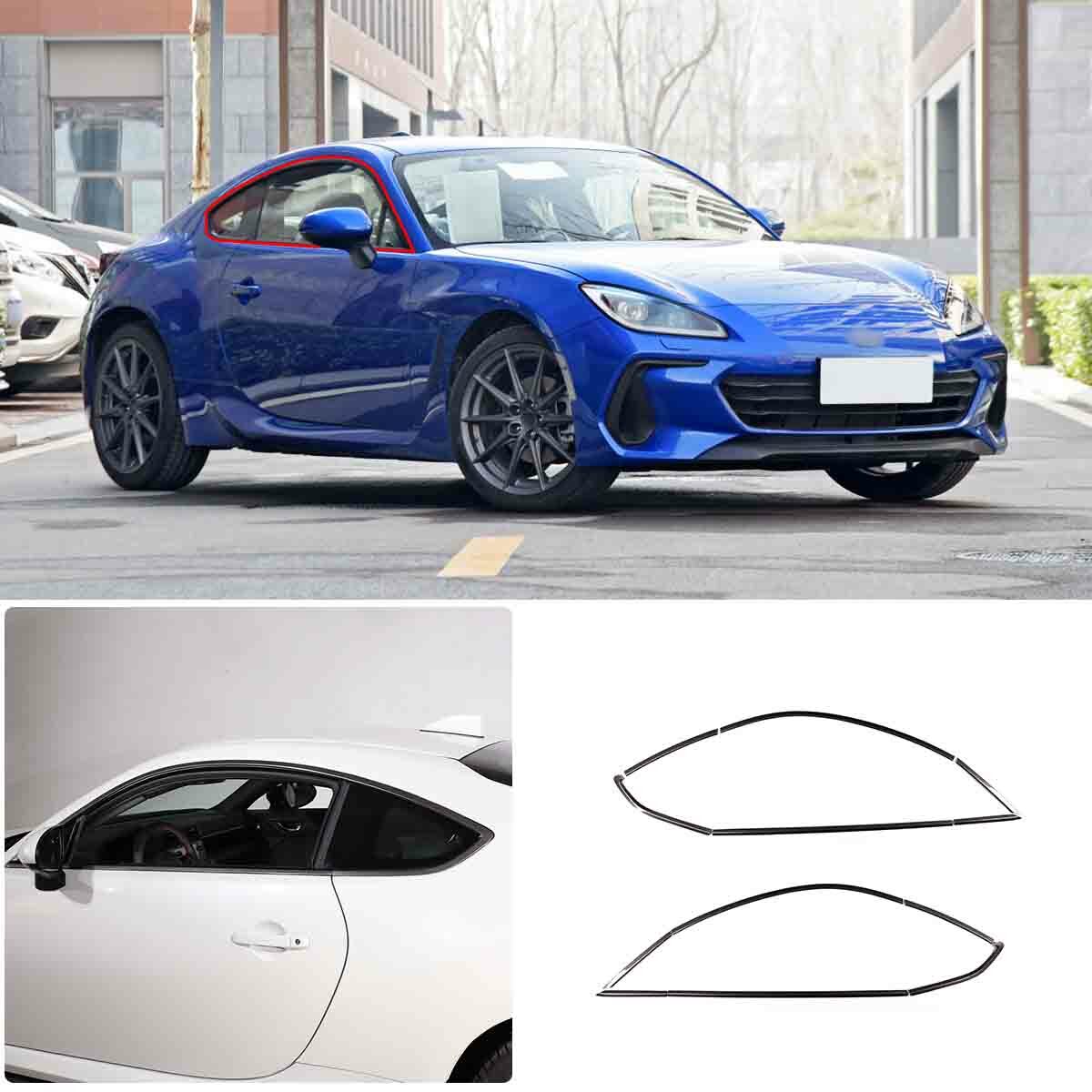 Carbon fiber Steel Car Window Strip Cover Trim For Subaru BRZ 22 US 7