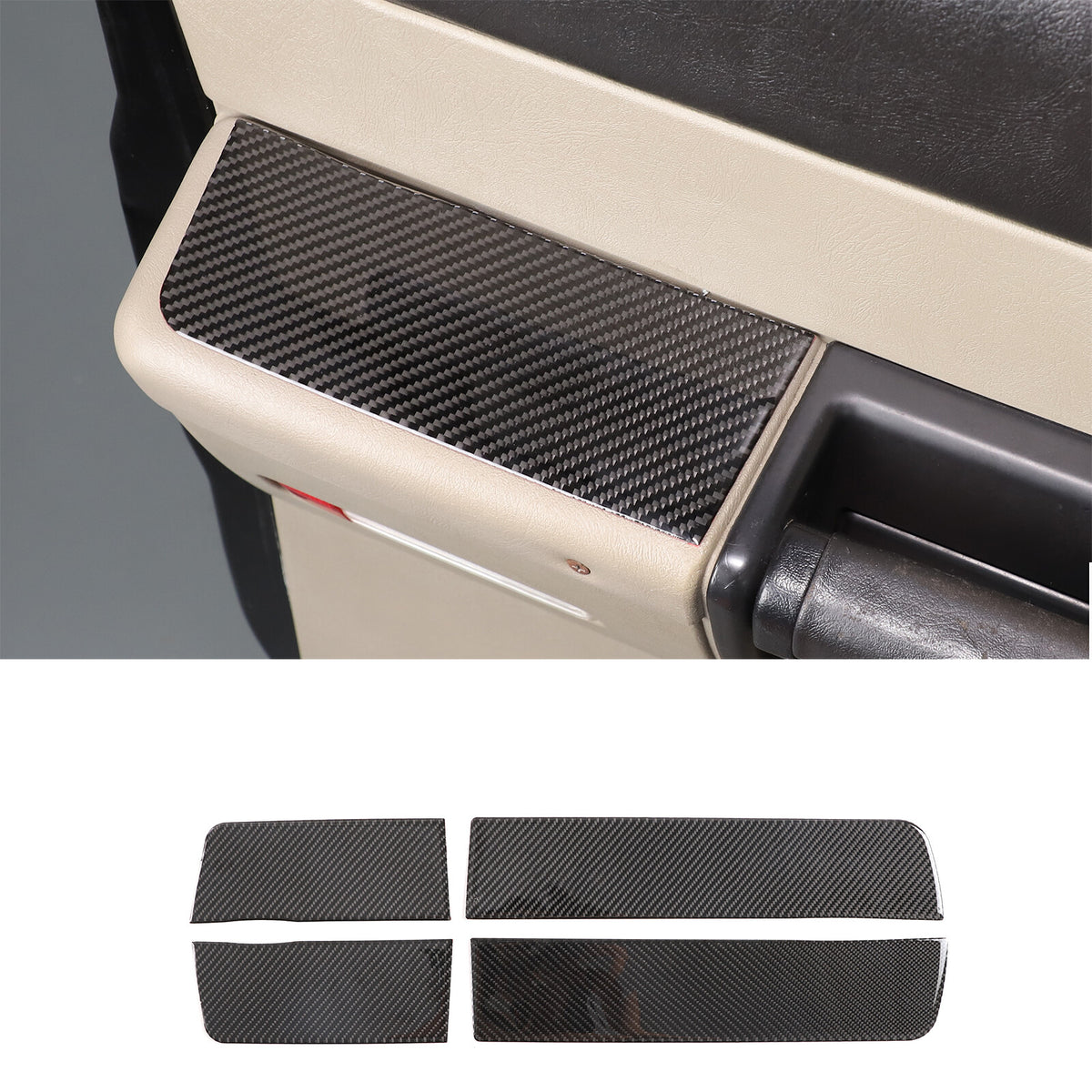 Carbon Fiber Interior Door Armrest Panel Trim Sticker For Hummer H2 2003-09 2