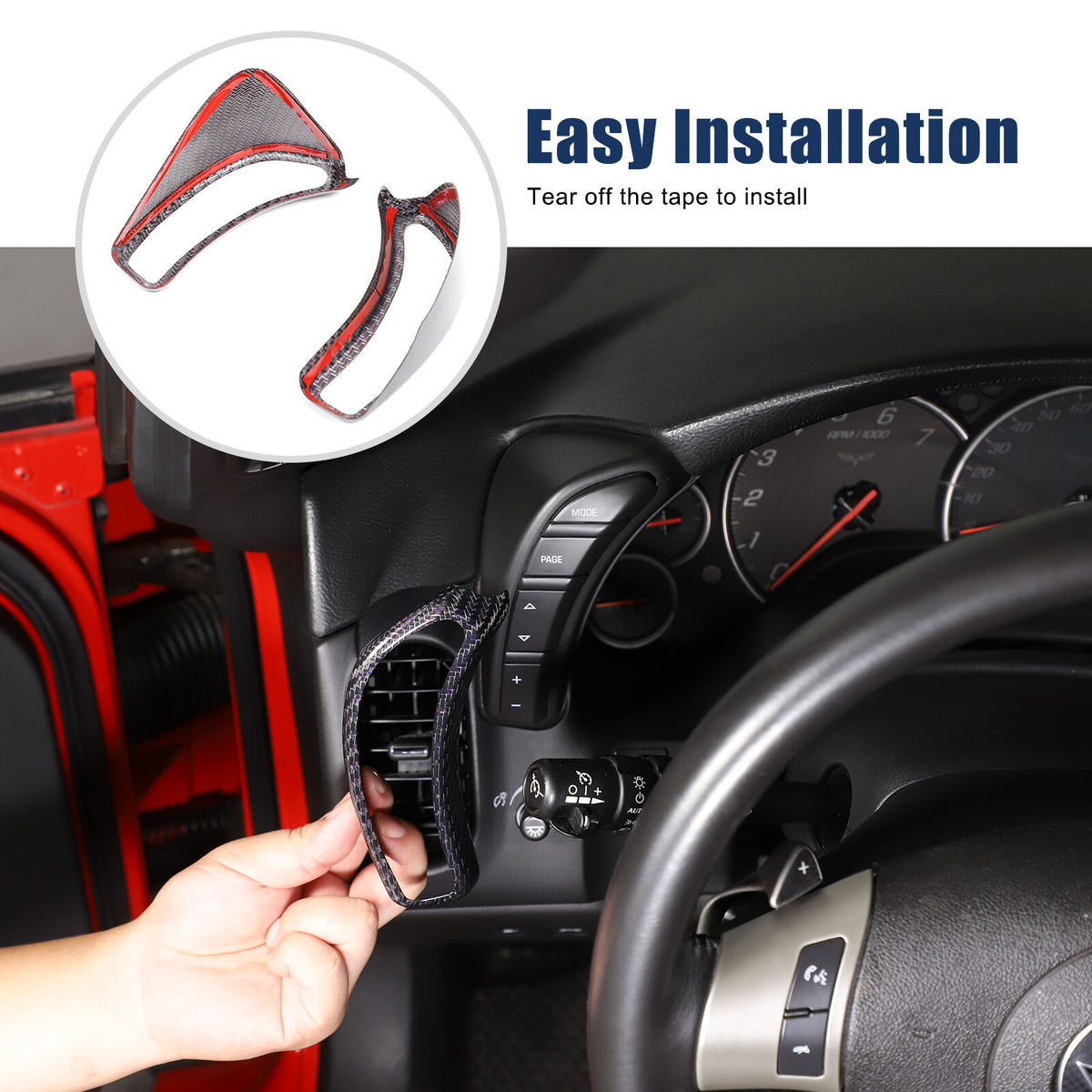 Real Carbon Fiber Interior Dashboard Console Frame Trim For Corvette C6 2005-13 11
