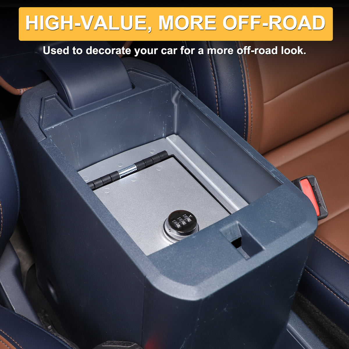 Silver Center Armrest Safe Storage Lock Box TRAY For Ford Maverick 22-25 US 18