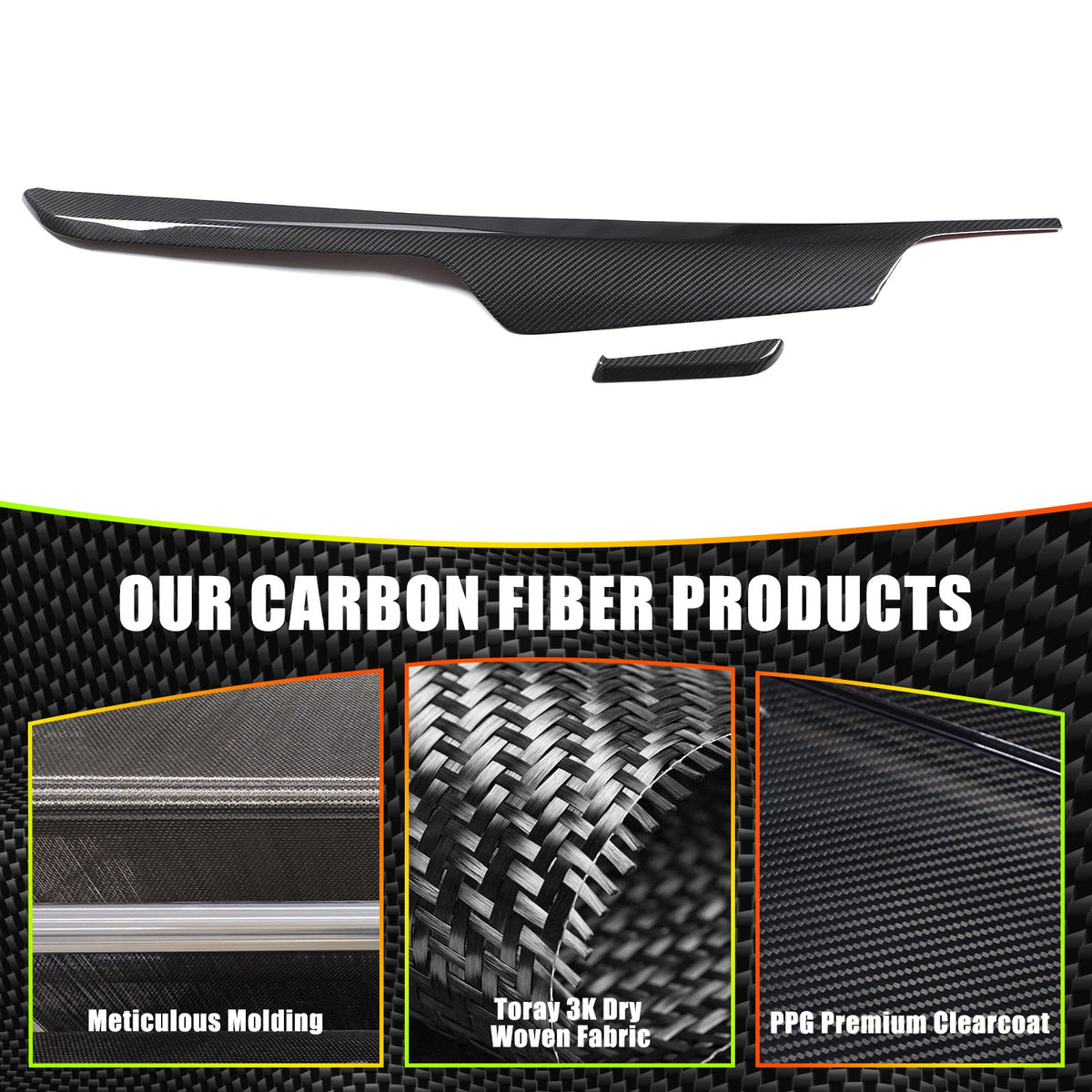Real Dry Carbon Fiber Dashboard Trim For BMW 5 Series G30/G38 6 GT G32 2017-23 7