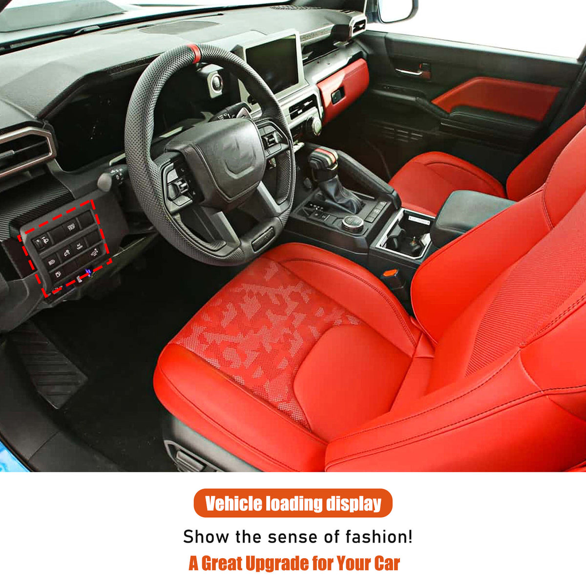 ABS Carbon Fiber Interior Full Set Panel Cover Trim Kit for Toyota Tacoma 24-26 - Styles 1-5 56