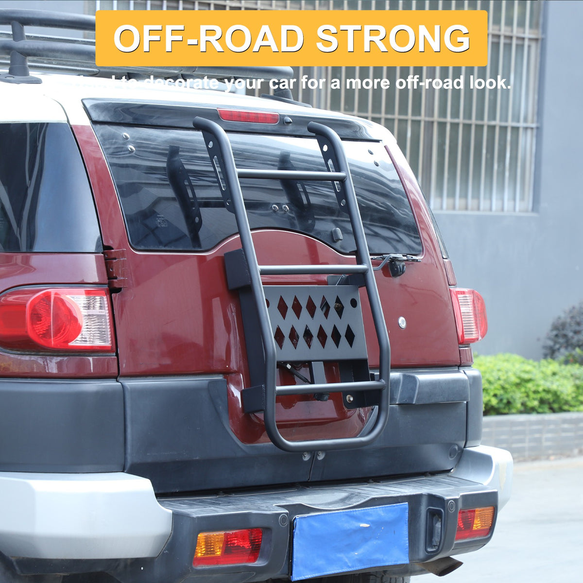 Black Carbon Steel Rear Trunk Middle Tail Ladder For Toyota FJ Cruiser 2007-2021 9