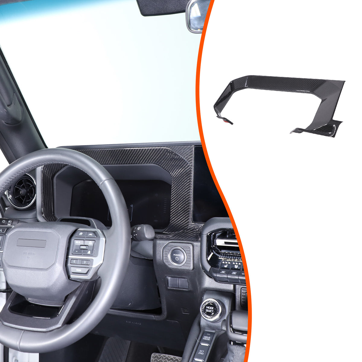 Real Carbon Fiber Dashboard Instrument Trim For Land Cruiser Prado LC250 24+ 18