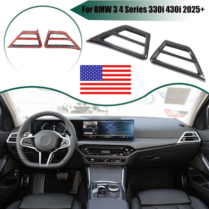 Real Carbon Fiber Side Air Vent Frame Trim For BMW 3 4 330i 430i G20 G21 25+ US 1