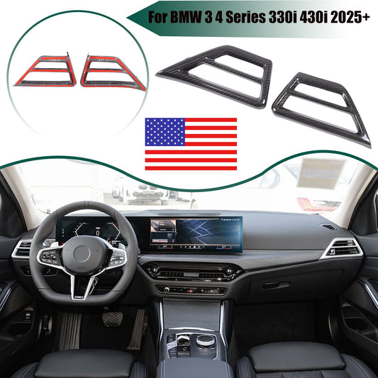 Real Carbon Fiber Side Air Vent Frame Trim For BMW 3 4 330i 430i G20 G21 25+ US 1