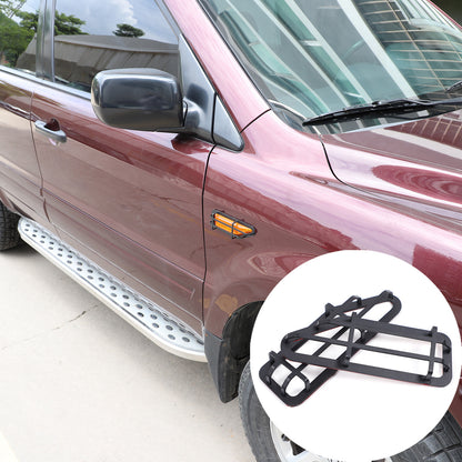 Black Steel Front Turn Signal Light Cover Trim For Honda Pilot 2003-2008 2