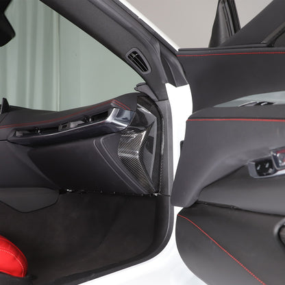 Real Carbon Fiber Interior Door Pillar Trim Cover For Corvette C8 2020+ 11
