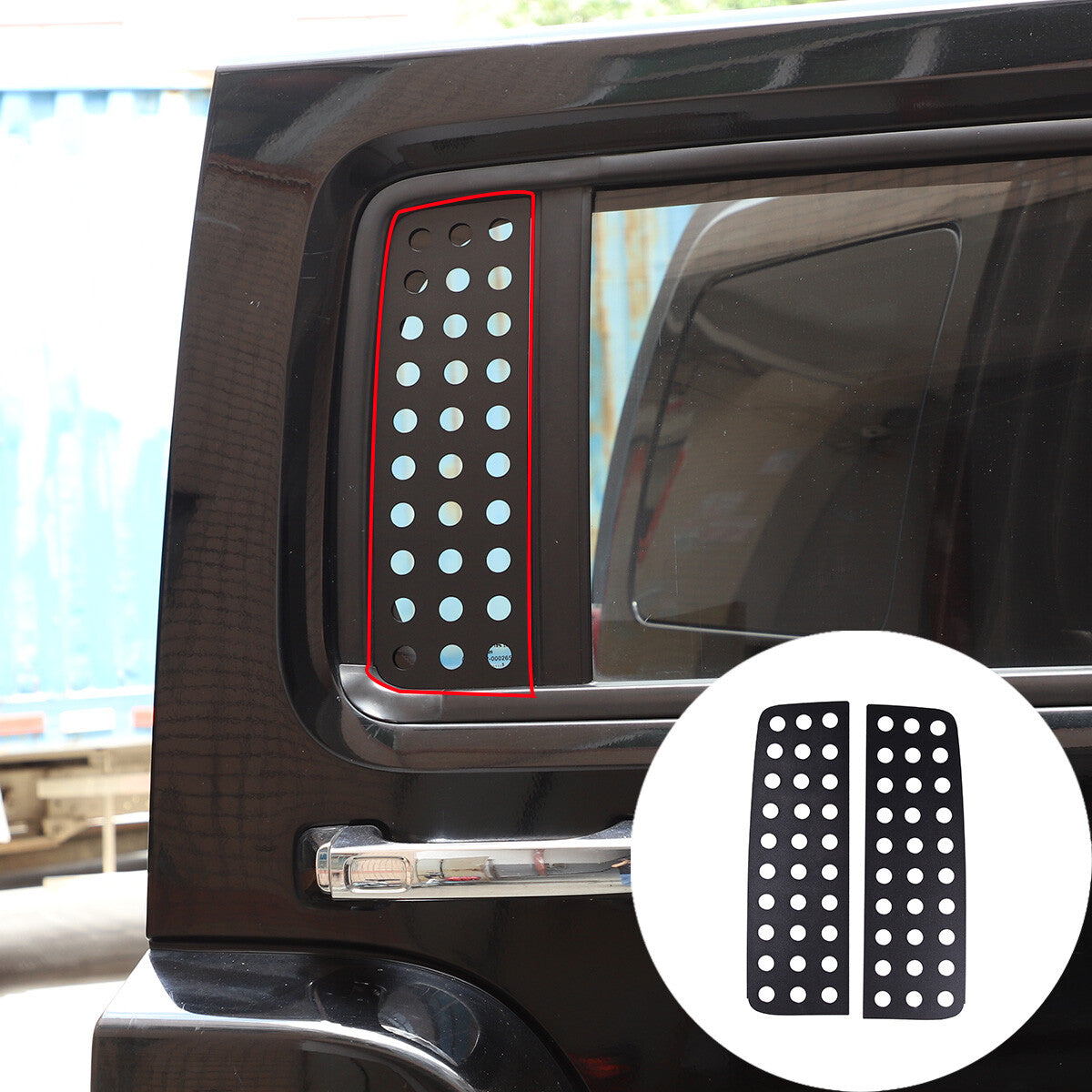 2X Black Window B pillar Post Protector Cover Trim For Hummer H3 2005-2009 US 3