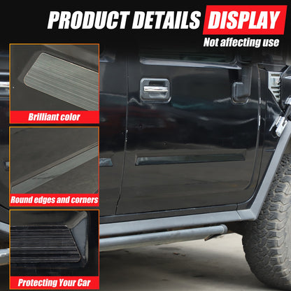 Black Titanium Stainless Steel Body Molding Trim Strips For Hummer H2 2003‑2009 8