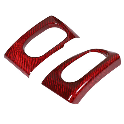 Red Real Carbon Fiber Interior Dashboard Side Air Vent Trim For Corvette C6 3
