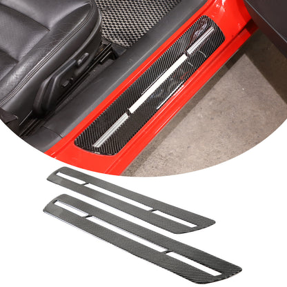 Carbon Fiber Door Sill Pedal Decorative Trim Sticker For Corvette C6 2005-13 US 2