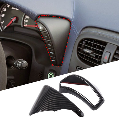 ABS Carbon Fiber Dashboard Interior Air Outlet Trim Set For Corvette C6 05-13 US 7