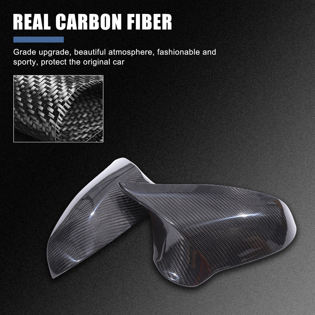 Real Carbon Fiber Side Mirror Cover Trim For BMW M3 F80 M4 F82 2015-2019 3