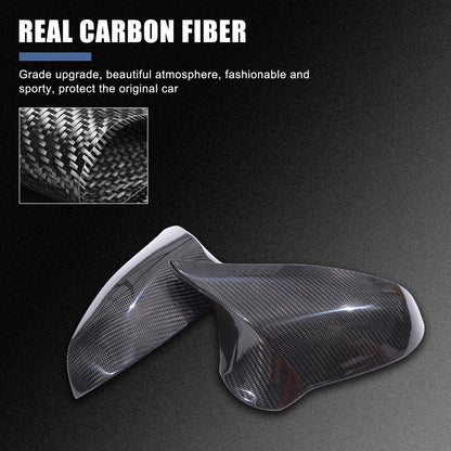 Real Carbon Fiber Side Mirror Cover Trim For BMW M3 F80 M4 F82 2015-2019 3