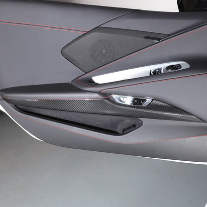 Real Carbon fiber Interior Inner Door Panel Cover Trim for Corvette C8 20-26 US 8