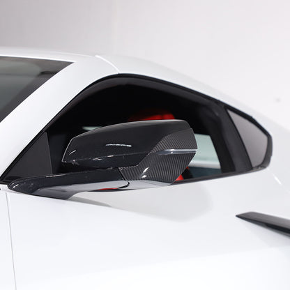 For C8 Corvette Stingray Z51 Z06 20+ Carbon Side Mirror Cover Lower Base Set US 4
