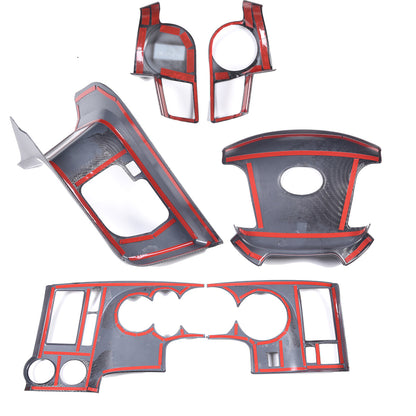 5pcs Carbon Fiber ABS Center Console Cover Trim Frame For Toyota Tundra 2007-13 4