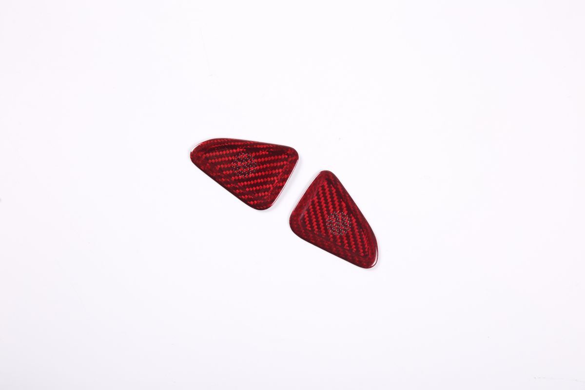 Red Real Carbon Door Tweeter Trim Cover Mesh For Corvette C8 Z51 Z06 2020-26 9