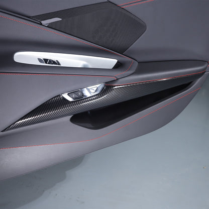 Carbon Fiber ABS Interior Door Panel Cover Trim Frame for Corvette C8 20-26 10
