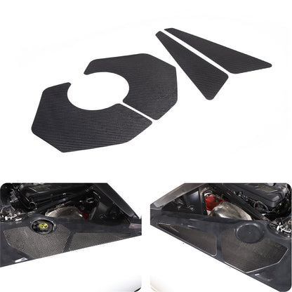 5pcs Carbon Fiber Car Engine Hood Compartment Panel Trim For Corvette C8 2020-26 2