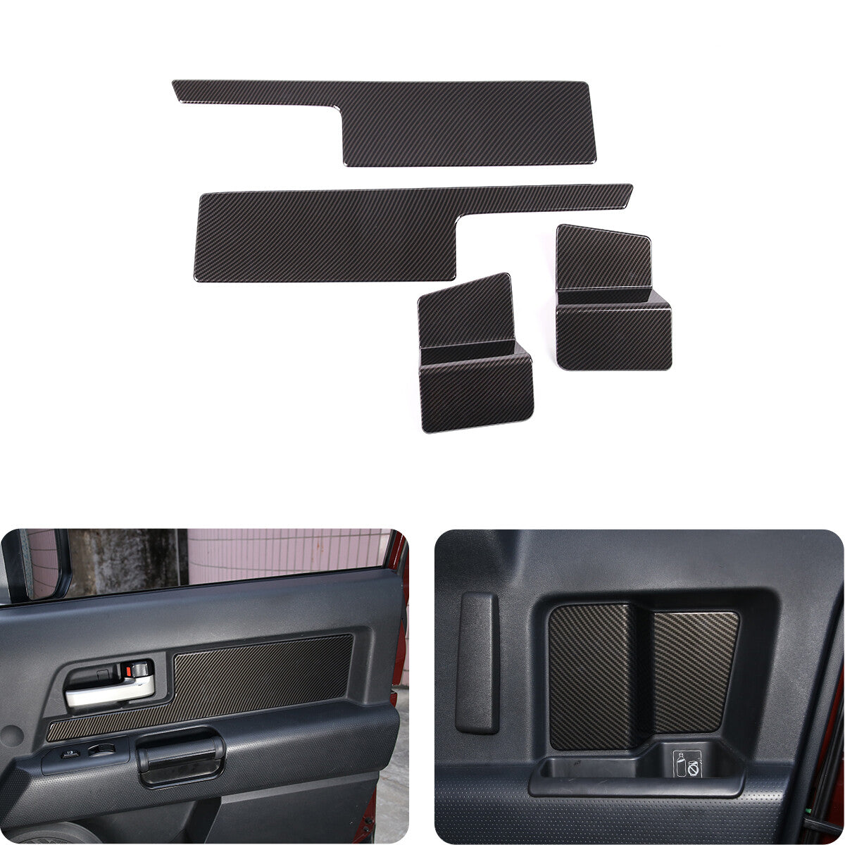 ABS Carbon Fiber Door panel strip cover trim For Toyota FJ Cruiser 2007-2021 US 1