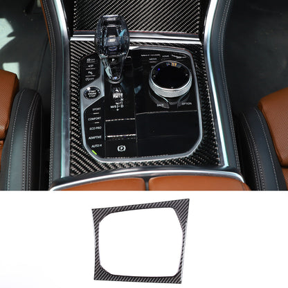 4pcs Carbon Fiber Console Gear shift Panel Trim Cover For BMW 8 Series G15 19-22 7