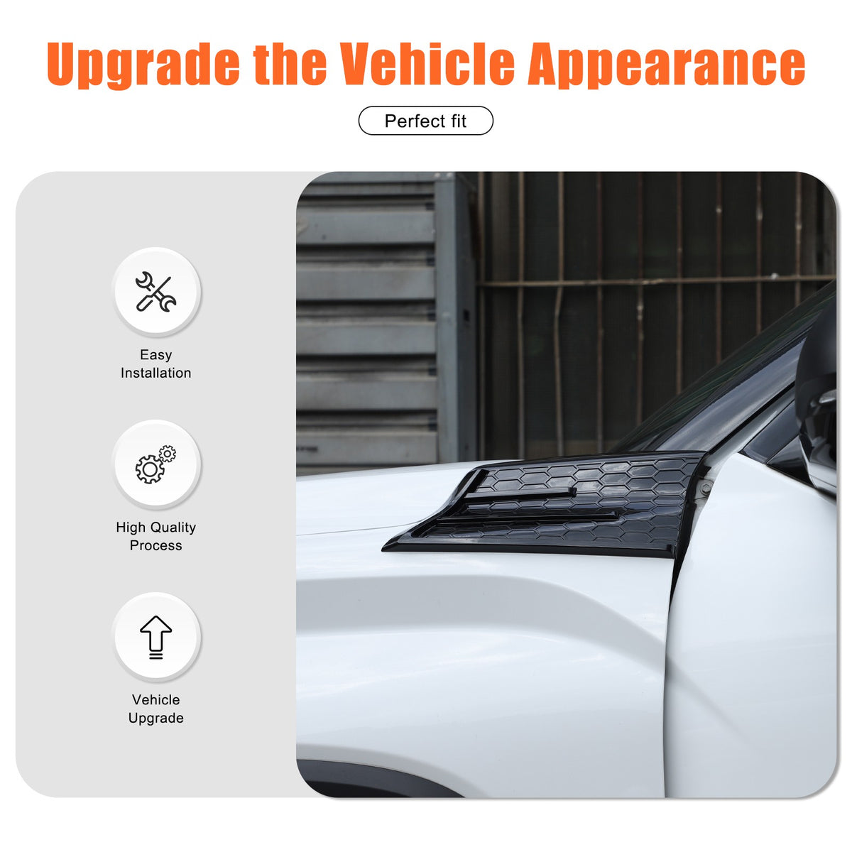 Glossy Piano Black Fender Upper Decoration Cover Trim For Toyota Tundra 2022+ US 9