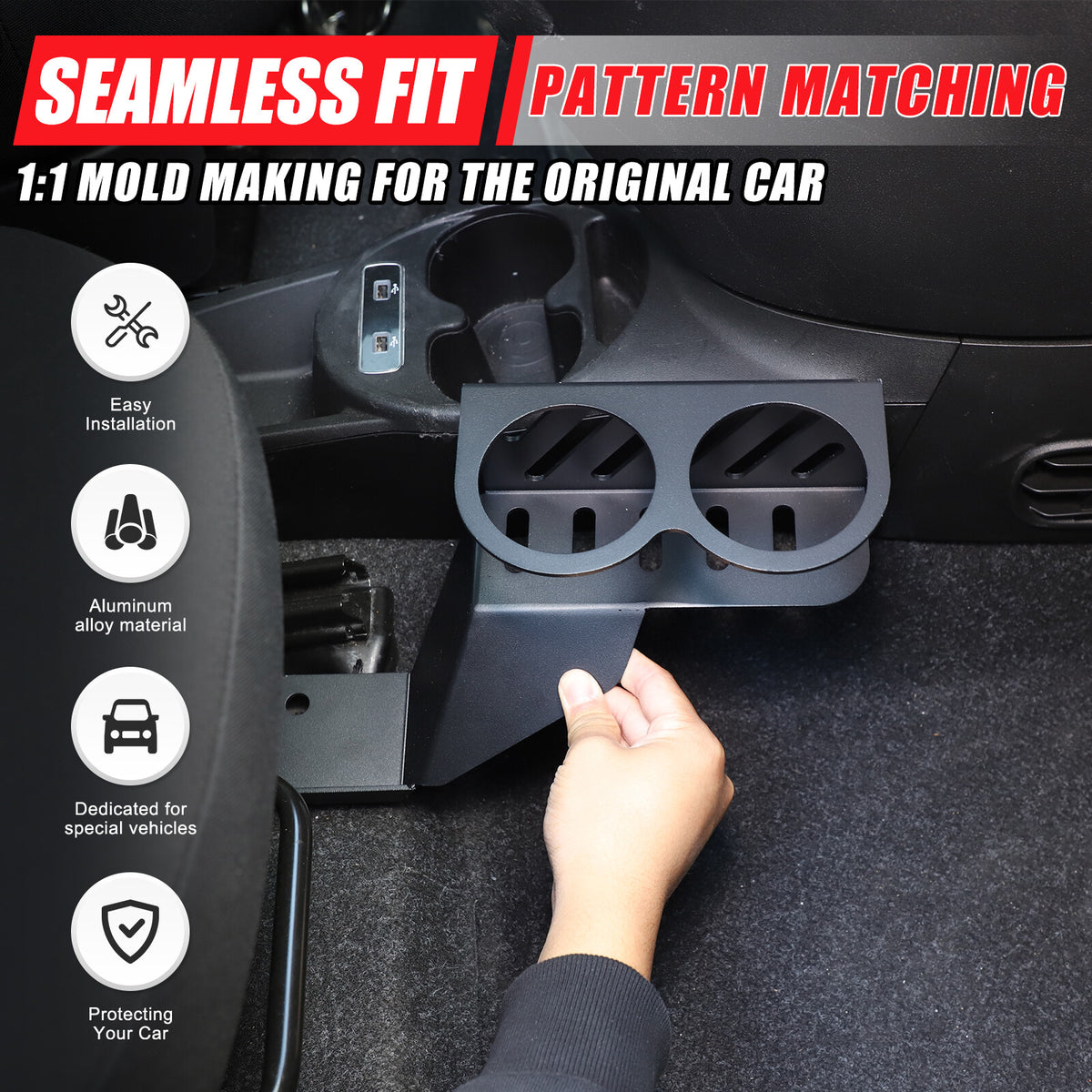 Alloy Passenger Seat Expansion Cup Holder For Fiat 500 Abarth 595 695 16+ US 22