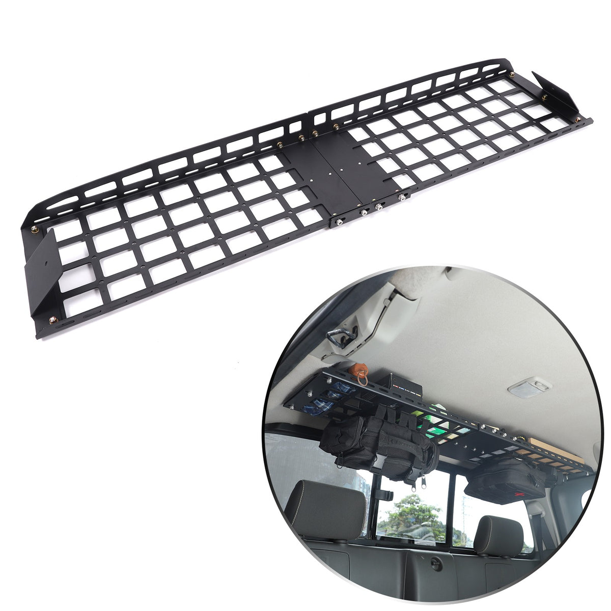 Aluminum Rear Roof Hanging Rack Molle Panel For Nissan Frontier King Cab 2009-17 15