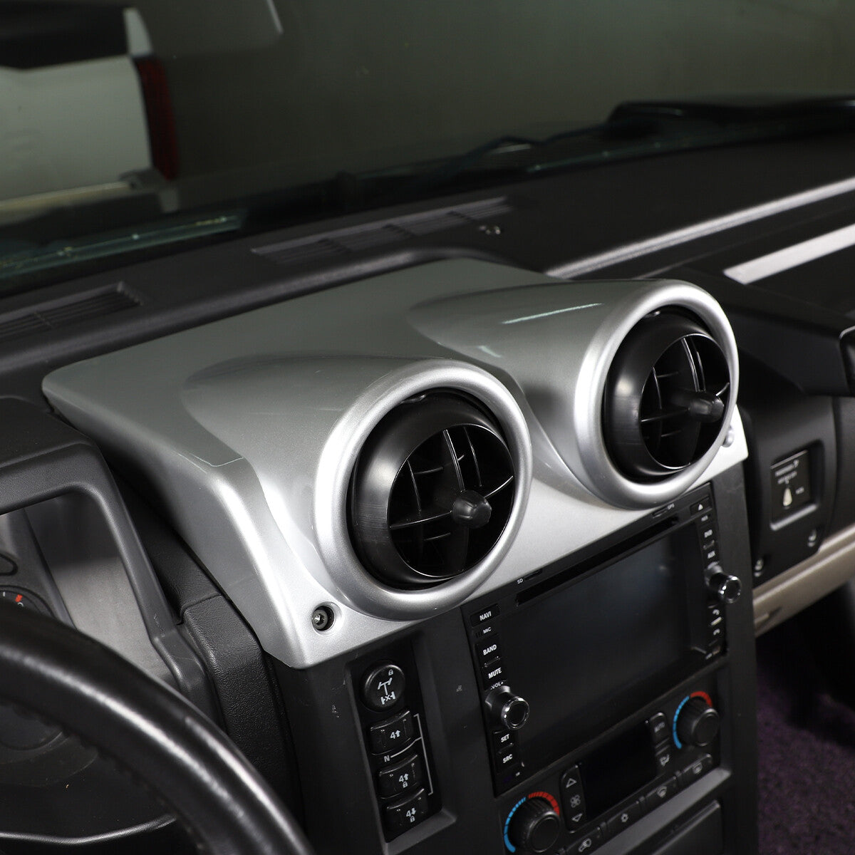For Hummer H2 03-09 Dashboard Center Air Vent Panel Cover Trim Silver 1