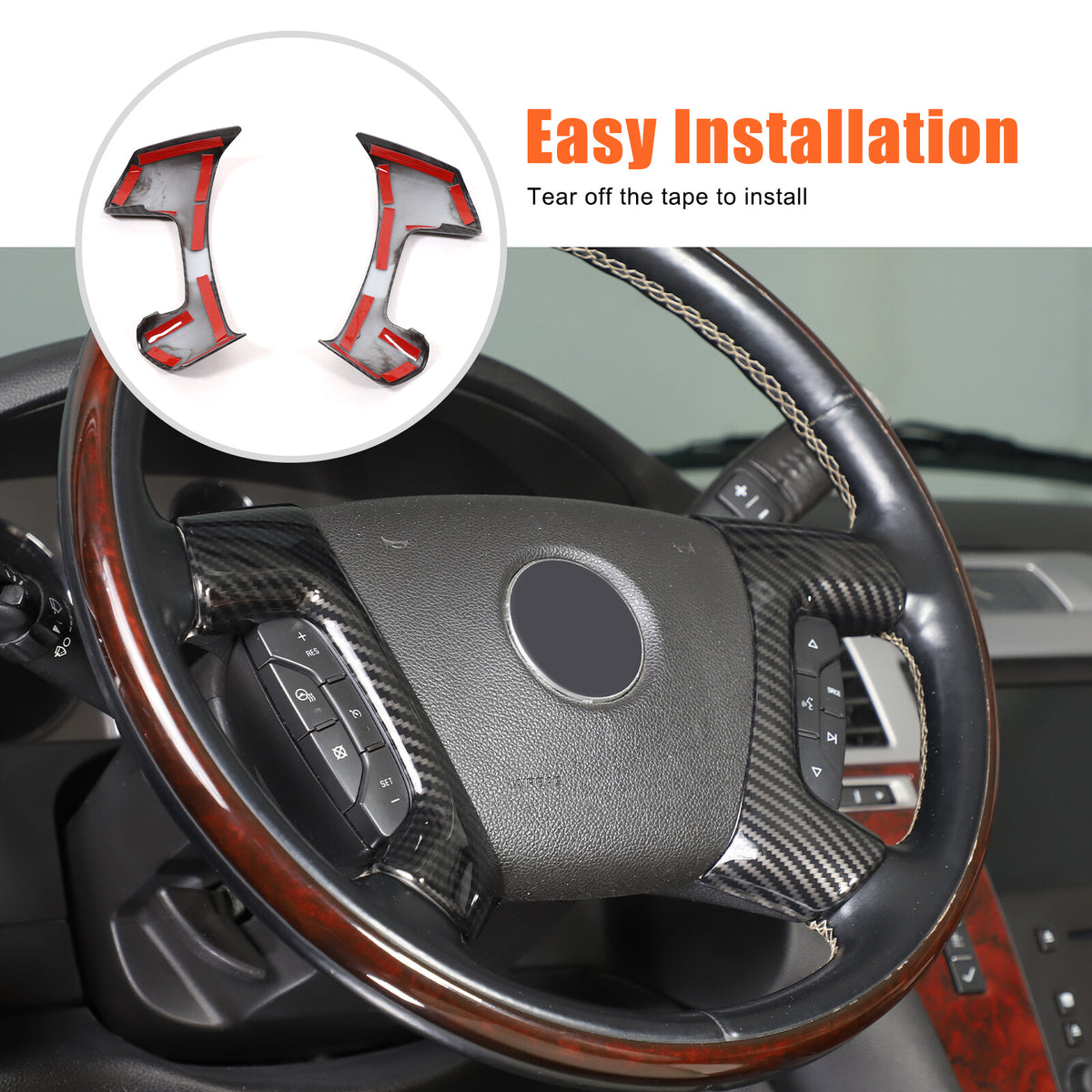 ABS Carbon Fiber Interior Decor Trim Cover For Cadillac Escalade 2007-14 42