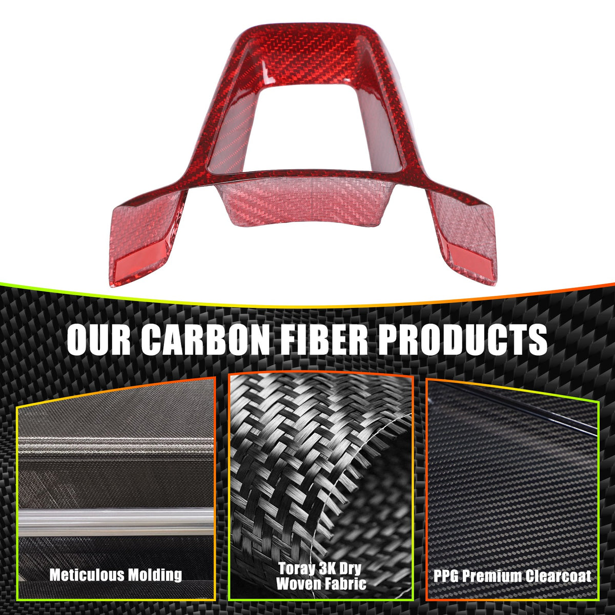 Red Real Carbon Fiber Interior Center Console Trim For Nissan Z 400Z RZ34 2023+ 78