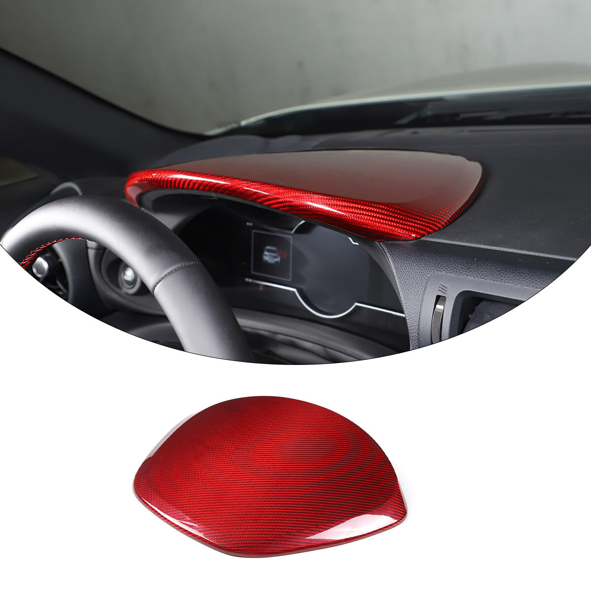 Red Real Carbon Fiber Interior Center Console Trim Set Kit For Subaru BRZ 22+ 85