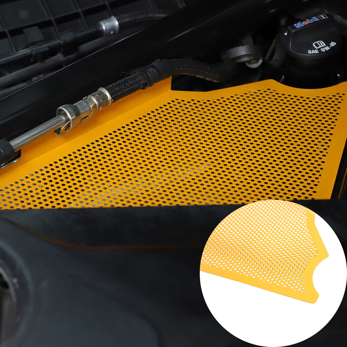 Yellow Steel Engine Hood Compartment Panel Trim Cover For Corvette C8 Z06 20-26 3