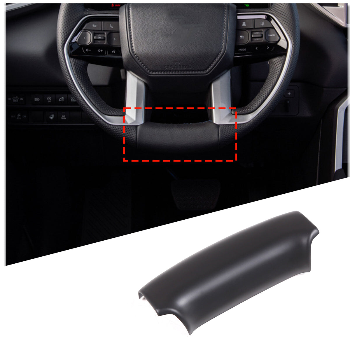 Matte Black ABS Interior Decoration Cover Trim Kit For Toyota Tundra 2022-26 US - Variants 6-10 24
