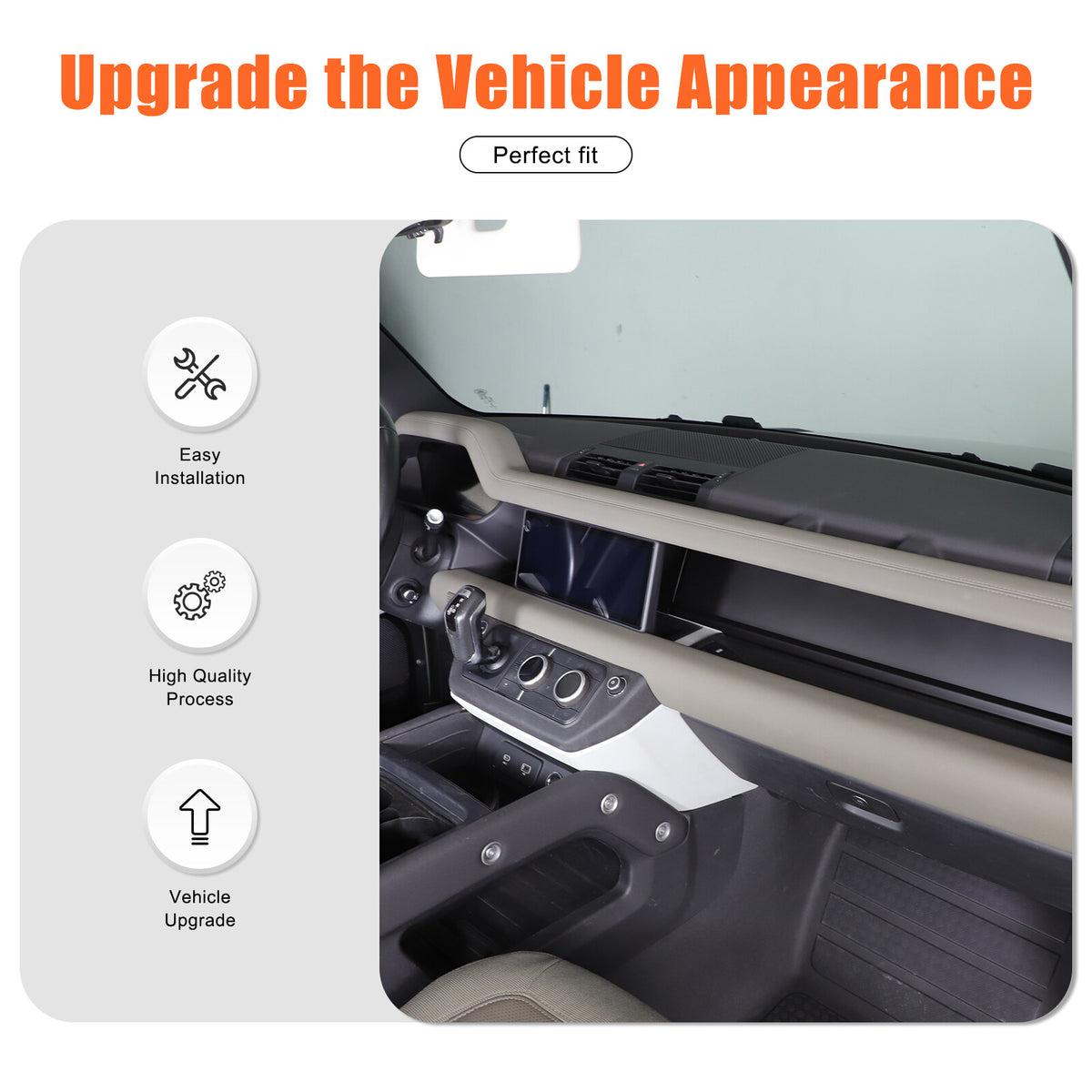 Matte Real Carbon fiber Dashboard wordmark Trim Cover For LR Defender 20-23 US 21