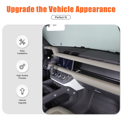 Matte Real Carbon fiber Dashboard wordmark Trim Cover For LR Defender 20-23 US 21