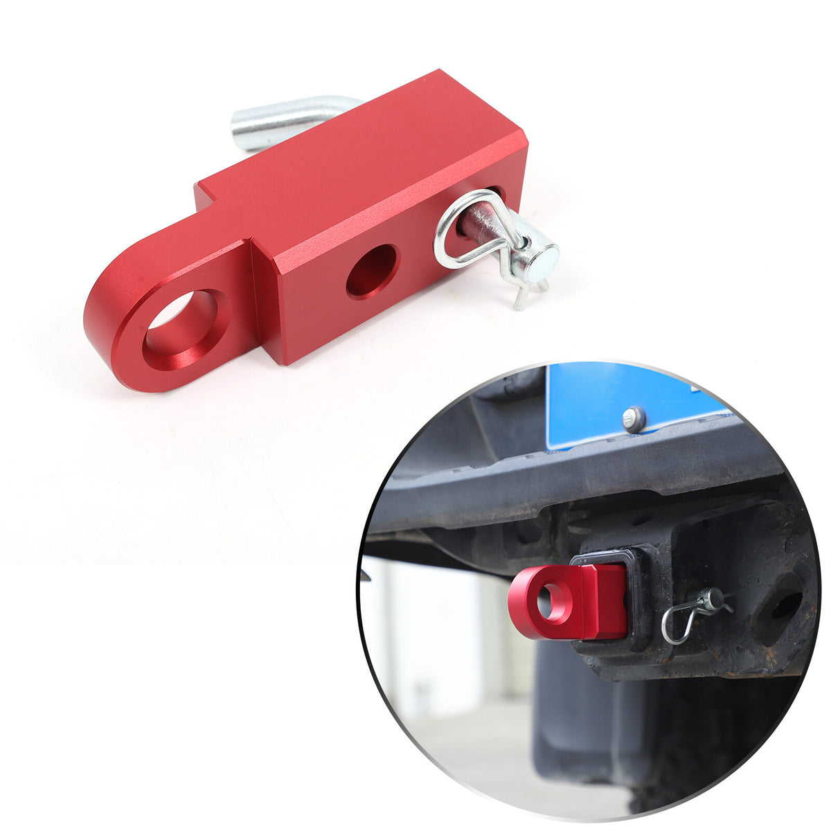 Red Aluminum Alloy Trailer Mount Receiver Hitch Tow Hook For Toyota Tacoma 16-22 13