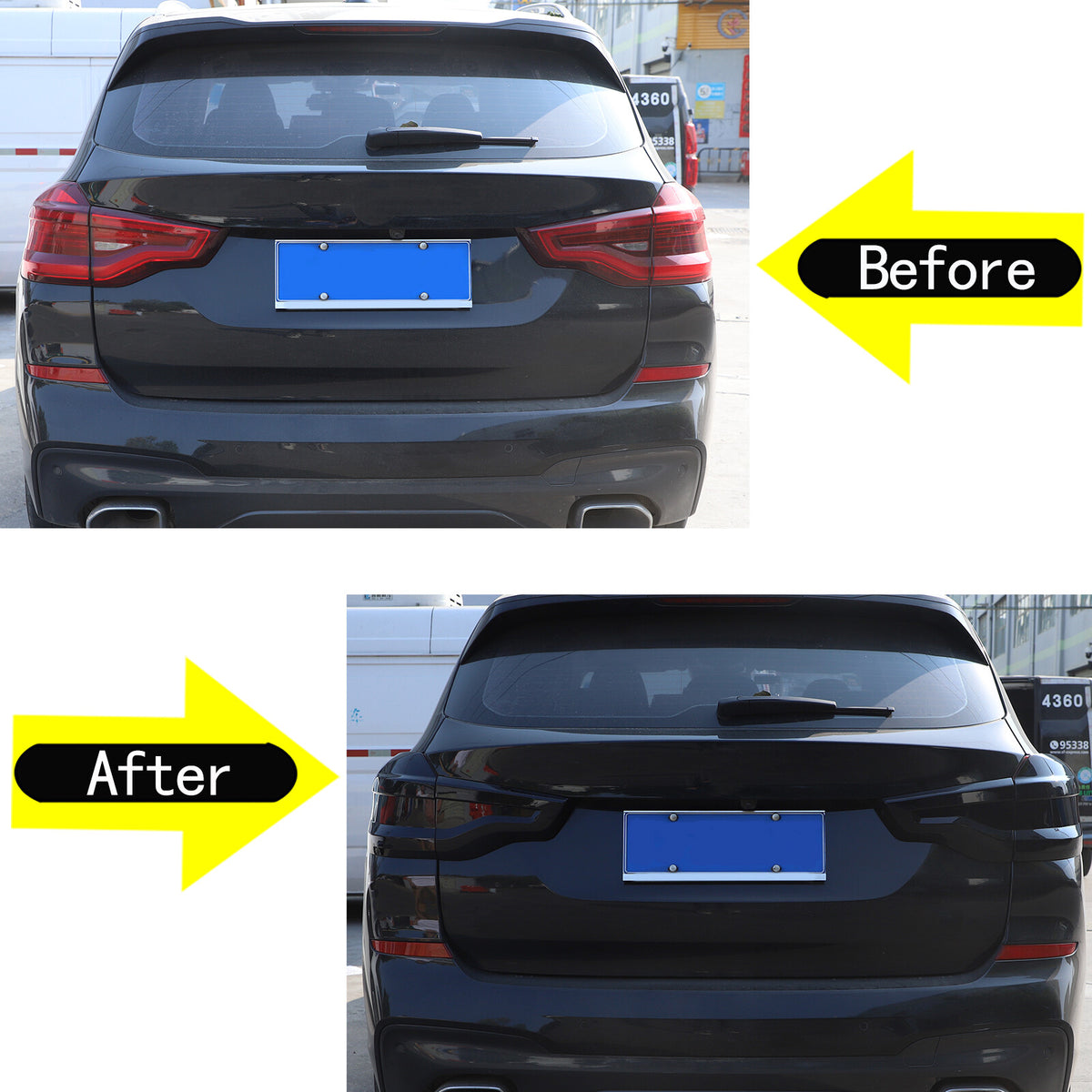 For BMW X3 G01 2018-2021 Smoke Black ABS Rear Tail Light Lamp Guards Cover Trim 4
