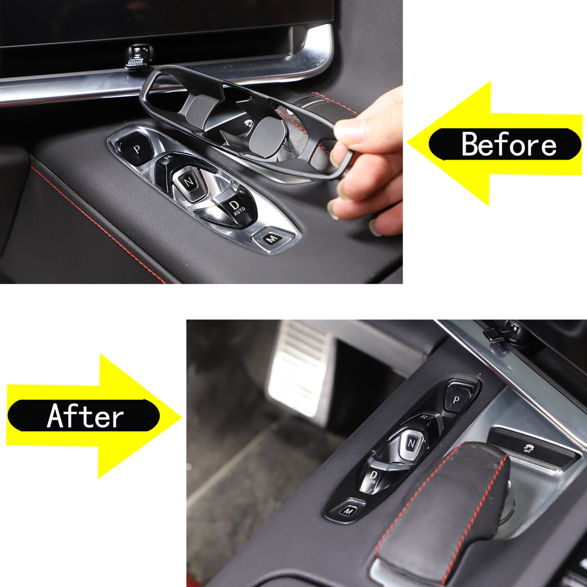 Matte Black ABS Full Interior Set Cover Trim Kit For Corvette C8 2020-25 - Styles 6-10 8